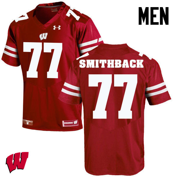 Wisconsin Badgers Men's #77 Blake Smithback NCAA Under Armour Authentic Red College Stitched Football Jersey PQ40S03WY